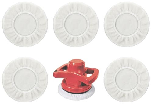 Lammwoll-Polierhauben 5er Set, Für Einhell Akku-Autopoliermaschinen Ce-Cb 18/254 Li, Cc-Po 90, Für 220mm-250mm Poliermaschinen, Autolackpflege, Metallpolitur & Holzveredelung