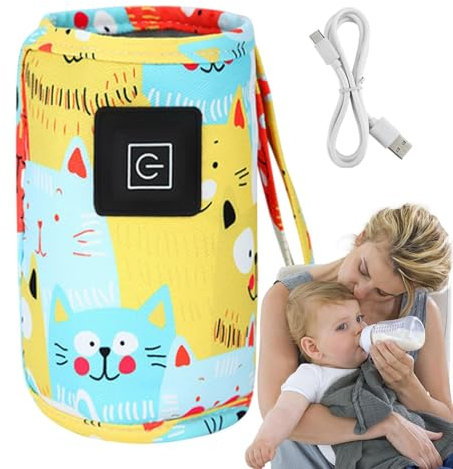 Bottle Warmer, Baby Milk Heater, 11.61x5.39x0.39 Inches Portable Insulated Sleeve Defrost, Constant Temperature, Babies Bottle Pouch for Home, Outdoor and Indoor Breastmilk