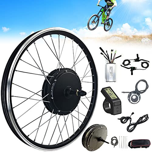 Kit de conversion de vélo électrique pour vélos de route, 36 V 48 V 500 W 1000 W 1500 W Moteur arrière sans engrenage sans balais, compatible avec roues de 50,8 à 73,6 cm
