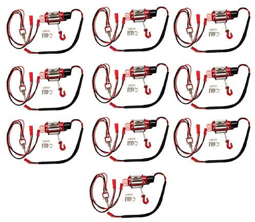 KEALLANS 10 x RC Seilwinde Simuliert, automatisch, aus Stahl, aus Metall, für 1/10 RC Raupenauto für TRX4 SCX10 90046 D90