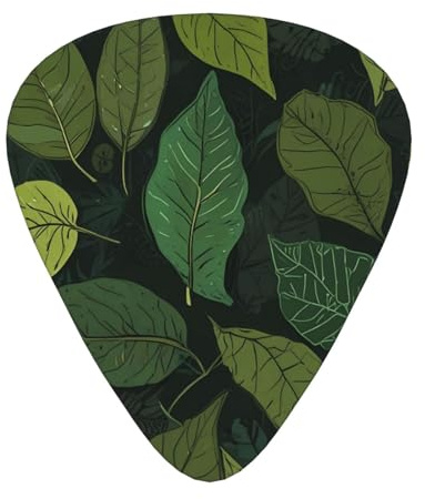 Leaf Background Gitarrenplektren in drei verschiedenen Stärken, geeignet für E-Gitarren und Bandspieler