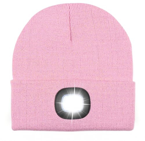 AWSOLAR Winter Mütze mit LED Licht Kinder und Erwachsene