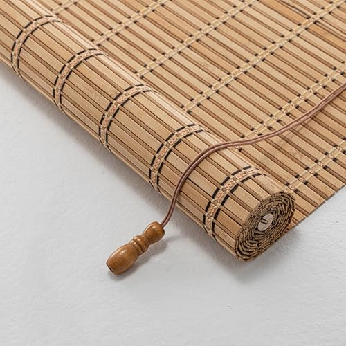 X1NGFU Bambusrollo Bambus Rollos Raffrollos,aussenbereich sichtschutz Sonnenschutz Holzrollo Jalousie,Schnurzugrollo,Lichtfilter-Rollo,für Fenster Türen,Anpassbar,Breite x Höhe (120cm x 100cm)