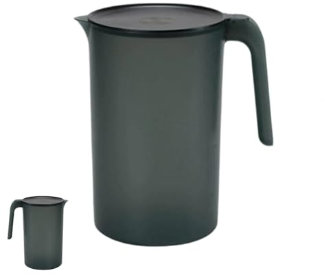 Pichet 2,5 Litre, Pichet à Eau De Grande Capacité, Grand Pichet En Avec Couvercle, Pichet Plastique Pour Réfrigérateur, Pour La Maison, Les Fêtes, Les Pique-Niques (Noir)