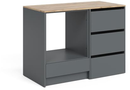Vicco Oven cabinet Viktor, Anthracite/Goldkraft oak, 116.8 cm with 4 practical drawers