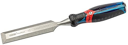 Draper 24409 Expert Bevel Edge Wood Chisel, Soft Grip with 'Pound Thru' End Cap, 28mm, 34.5cm x 4.8cm x 3.1cm, Blue