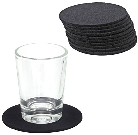 Filzuntersetzer rund 10 Stück natürlicher Wollfilz Farbe schwarz Ø 100 mm | Nr.46056