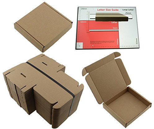 MEG4TEC Brown Box Mini Square 10x10x2cm (4x4x0.8 Inches), Mailing Postal PIP Large Letter Boxes (Pack of 20)