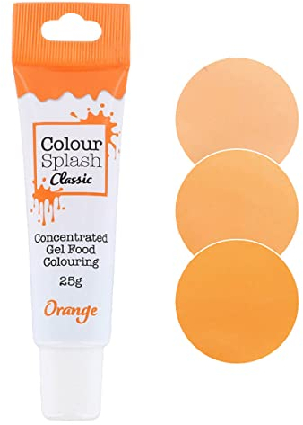 COLOUR SPLASH Food Colouring Gel Tube, Edible Ingredients, Highly Concentrated Gels, Easy to Use Squeezy Tubes, Transform Plain Cakes Into Bright, Eye-Catching Creations - Orange 25g