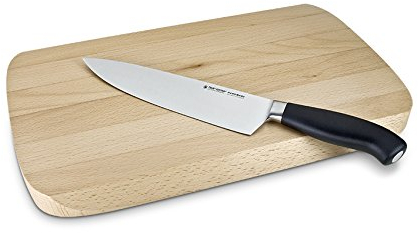 Felix Solingen WEIHNACHTSANGEBOT: Kochmesser 21cm Klinge+ Schneidebrett aus Buchenholz in hochwertiger Geschenkverpackung