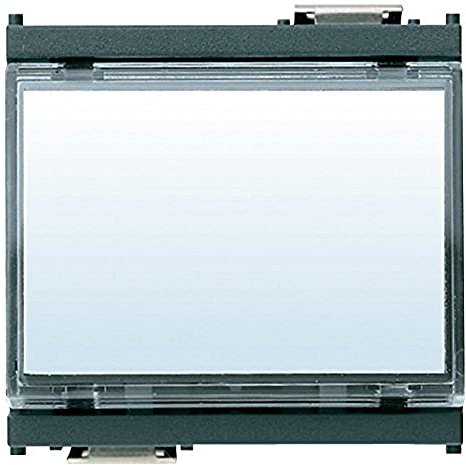 Vimar 0R16190 IDEA Pulsante a targhetta luminosa 1P NO 10A 12-24V, per lampada siluro 12 o 24 V 3W ø 7x31 mm, grigio - 2 moduli