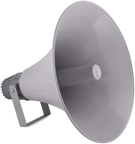 Pyle Haut-Parleur Pavillon PA 100 W – Enceinte Extérieure 70V 100V pour Système Audio et Annonces, Coque Aluminium avec Support de Montage