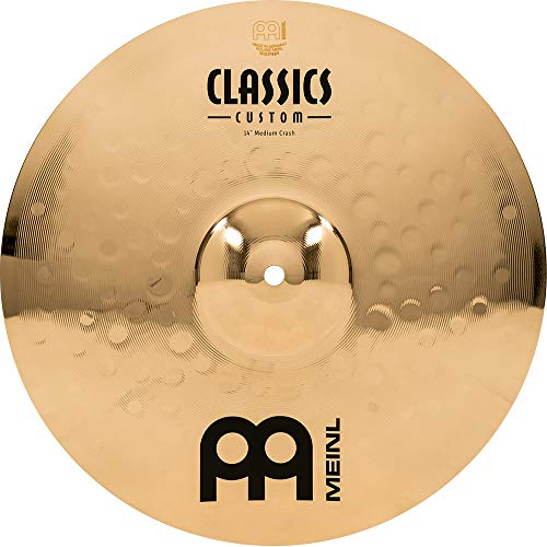 Meinl Cymbals Classics Custom Brilliant Plato Crash Medium de 14 pulgadas (35,56cm) Platillos de Batería - Pareja - Bronce B12, Acabado Brillante (CC14MC-B)