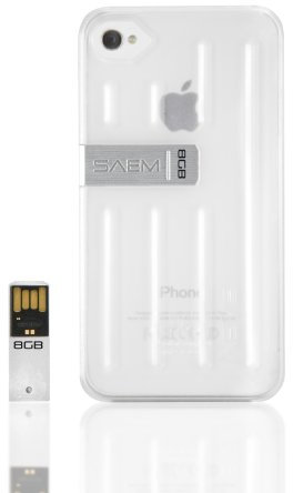 Veho VUS-001-4T SAEM S7 Case with 8GB Integrated USB Memory Drive for iPhone 4/4S - Super Clear
