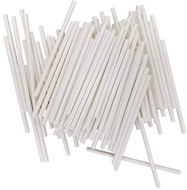 LURCH Cake Pop Stiele aus Papier, 100 Stück, 10 cm – Papierstiele für Cake Pops, Lollis, Eis & DIY-Bastel-Projekte, Weiß