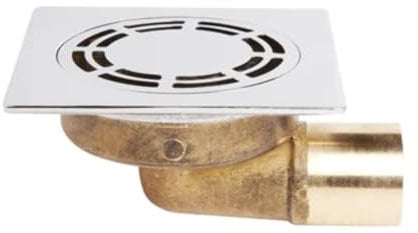 TEA 370-T65B-4006 Piletta Pavimento Quadra Ottone con griglia Classica 40mm, Multicolore