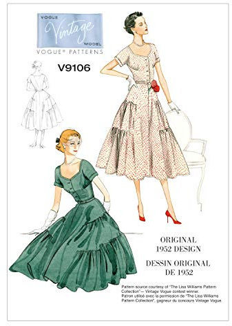 Vogue Patterns 9106 E5 Sizes 14/16/18/20/22 Misses Dress and Belt