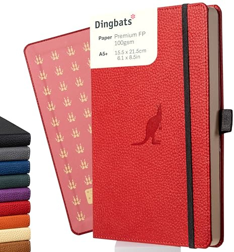 Dingbats* - Tierwelt Notizbuch A5 Kariert - Hardcover aus veganem Leder für Arbeit, Reisen, Uni - mit elastischem Verschlussband