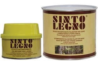 Sintolit stucco bicomponente per legno 750ml forte tenuta restauro fai da te (Legno scuro )
