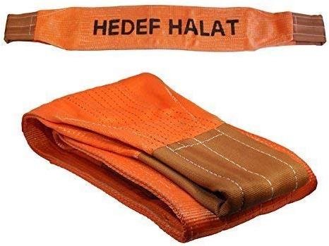 10 Tonnen Tragfähigkeit 10 Meter Länge Hebegurt Rundschlinge Hebeband Bergegurt aus Polyster mit Endschlaufen für Kran, Abschleppen Orange