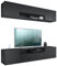 Vladon Wohnwand Mogan, Schwarz matt/Schwarz matt - Moderne Anbauwand bestehend aus 2 TV-Boards (181 x 147 x 35 cm)