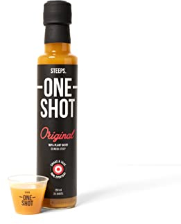 Steeps One Shot Apple Cider Vinegar with Real Live Mother - Raw & Unpasteurised with Ginger, Turmeric, Garlic & much more, Boosts Digestion & Immunity, No Preservatives, 25 Original Shots