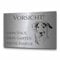 Echtes Edelstahl Hinweis-Schild Türschild Größe 12x8 oder 15x10 cm  Vorsicht  Hund - selbstklebend oder mit Bohrlöcher Betreten auf eigene Gefahr Hundeschild Modell: M10