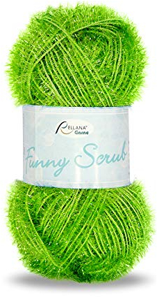 Rellana Funny Scrub tolles Garn zum Schwämme häkeln oder Stricken, lustige Spülschwämme häkeln (67 - Pistazie)