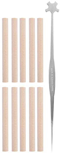 Dilwe Violin Sound Post, 10 St¨¹ck Spruce Sound Post mit 1 St¨¹ck Sound Post Einstellwerkzeug Zubeh?r f¨¹r 4/4 3/4 Violine, Spielzubeh?rFiddle Accessories