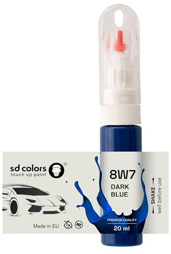 SD COLORS Pintura de retoque azul oscuro 8W7 de 20 ML para reparación de arañazos (solo pintura)