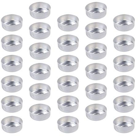 HEALLILY 200pcs Aluminum Tea Light Tins Metal Tea Light Cups Tea Light Empty Case Containers for DIY Candle Making Supplies Silver