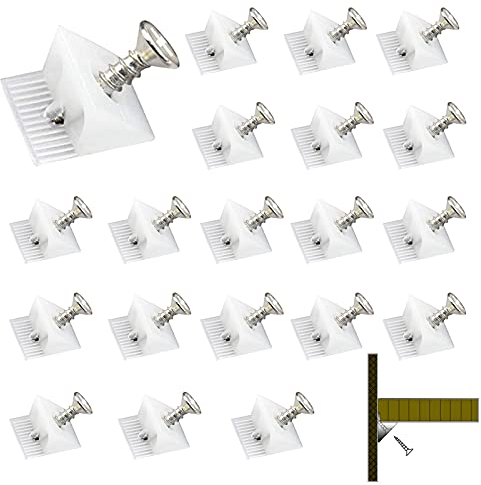 Rückwandverbinder, THETAG 100 Stück Keile Kunststoff Rückwandhalter mit Schrauben Schubladenböden Keil, Regal Stabilisator für Reparaturschränke, Bücherregale, Schubladen und Schrankböden (weiß)