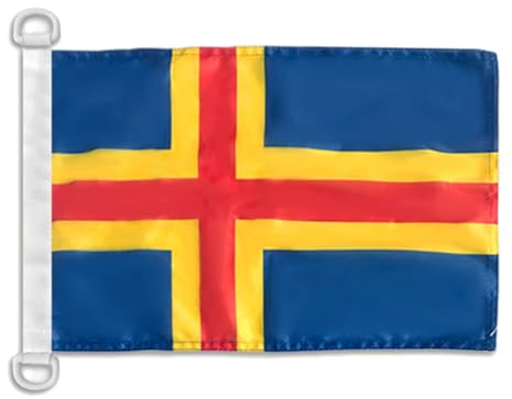 AZ FLAG Bandiera Navale Isole Aland 45x30cm - Bandiera Maritima Alandese - Finlandia 30 x 45 cm speciale Nautismo, Padiglione Nautico