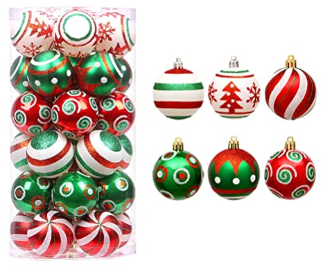 Stylebest Christbaumkugeln, 6cm Weihnachtskugel Ornamente 30 Stück bruchsichere Christbaumkugeln 2021 Weihnachtsfeiertage Hochzeiten Party