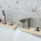 YRUIIA Badewannenarmatur Wasserfall Wannenbatterie 5 Loch Set Badewanne Wannenrandarmatur Wasserhahn Badewannenarmatur Wasserfall Wannenbatterie Wasserhahn Mischbatterie Badewanne Armatur
