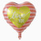 Folienballon Herz 45 cm Luftballon Hochzeit Helium Ballon Heliumballon Deko Liebe XL Geburtstag Party Deko Dekoration bunt JGA Partydeko- Kopper-24 - I love you rosa gold