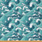 Meereswellen Stoff Meterware Japanischer Hokusai Stil Möbelstoff für Stühle Nautisch Exotisch Meereswelle Dekorativer wasserdichter Outdoor Stoff 276x150cm Blaugrün
