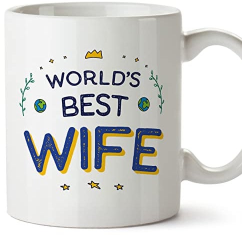 MUGFFINS Wife Mug - in English - World's Best - Funny Gift - Ceramic 11oz Mug