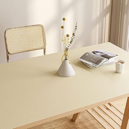 Sondergröße Beidseitige Tischdecke aus Leder, wasserdicht, öl- und hitzebeständig, leicht zu reinigende Tischdekoration, Apricot, 80 x 130 cm