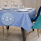 Tischdecke Outdoor Abwaschbar 140x300 Blau Gartentischdecke Tischdecken Wetterfest Wachstuchtischdecke Table Cloth Made in Italy für Den Außenbereich Tischtuch