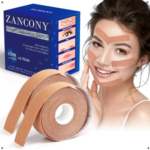 zancony Face Tape Face Lifting Tape Anti Falten Patches Gesichtstape Gegen Falten Nasolabialfalten Krähenfüße Crow's Feet Tape Gesicht Falten Face Tape für Straffung Hypoallergen