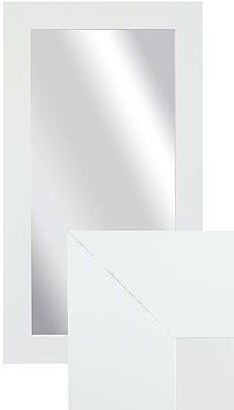 BD ART Wandspiegel Dekorativ Garderobenspiegel Ganzkörperspiegel 90x50cm weiß