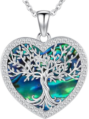 Collier Arbre de Vie Coeur Argent Sterling 925 Pendentif Arbre de Vie Femme Bijoux Arbre de Vie Argent pour Femme Filles Maman