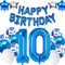 10. Geburtstagsdeko Junge, Luftballon 10 Geburtstag Blau, 10. Geburtstag Dekoration Blau, 10 Jahr Geburtstagsdeko Blau, Luftballon 10 Geburtstag für Mädchen Jungen 10 Jahr Party Deko