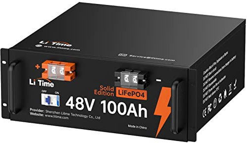 LiTime 48V 100Ah LiFePO4 Batterie, Max. 15000 Zyklen und 4800W Ausgangsleistung, Eingebautes 100A BMS und Zellen der Klasse A, 10 Jahre Lebensdauer Perfekt für Solar, Camping, Wohnmobile
