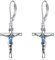 YFN Kreuz-Ohrringe, Sterlingsilber, baumelnd, Klappbügel, Kreuz-Ohrringe, Religionsschmuck, christliches Geschenk für Damen und Herren, Sterling Silber, Kein Edelstein