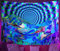 Ulticool – Berge Kaktus Sonne - Glow in the Dark Wandteppich - Schwarzlicht under UV Reaktive Bright Black Neon Light - Blacklight Psychedelisch im Dunkeln Leuchtende Wandtuch - 200 x 150 cm