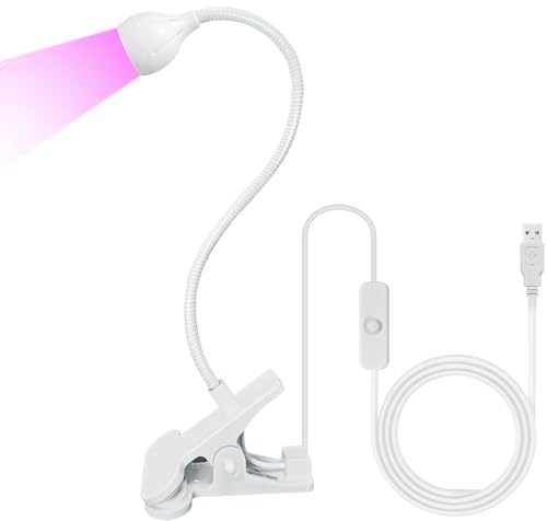 ZEYACHAN Lampe UV Ongles Gel,5W Lampe à Ongles avec Chargeur USB,Ultraviolet,Lampe UV Sèche Ongles avec Clip,Lampe UV pose Americaine Pour Colles Ongles en gel,Faux Ongles,Builder Gel,Vernis à Ongles