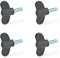 Ganter Normelemente | Flügelschraube GN 633-48-M6-20-DSG | 4 Stück | Flügelgriff | schwarz Kunststoff | Schraube Stahl M6x20