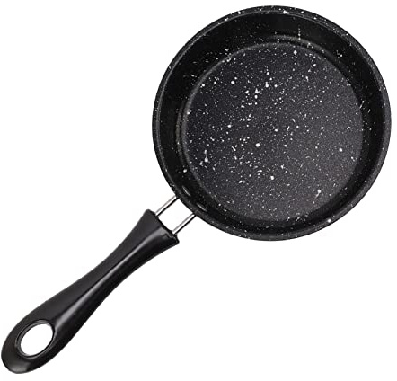 Pilipane Small Frying Pan Non Stick 12cm, Stainless Steel and ABS, Granite Coating Egg Pan with Ergonomic Handle, Fast Heat Conduction Skillet for Induction, Electric and Gas Hobs, Easy to Clean